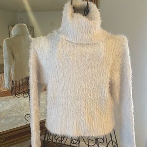 Heavy soft white faux fur sweater